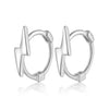 1 Pair Simple Style Lightning Plating Sterling Silver White Gold Plated Gold Plated Earrings