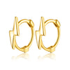 1 Pair Simple Style Lightning Plating Sterling Silver White Gold Plated Gold Plated Earrings