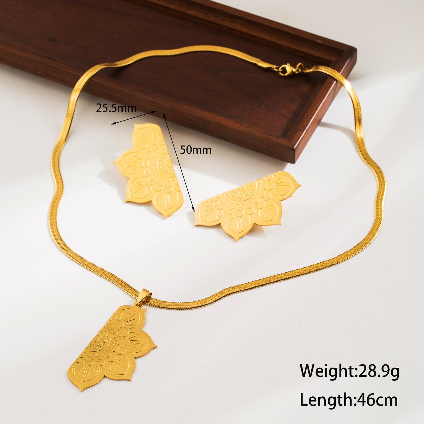 304 Stainless Steel 18K Gold Plated Vintage Style Simple Style Leaves Wings Jewelry Set