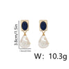 1 Pair Vintage Style Pearl Plating Inlay Copper Pearl 18K Gold Plated Drop Earrings