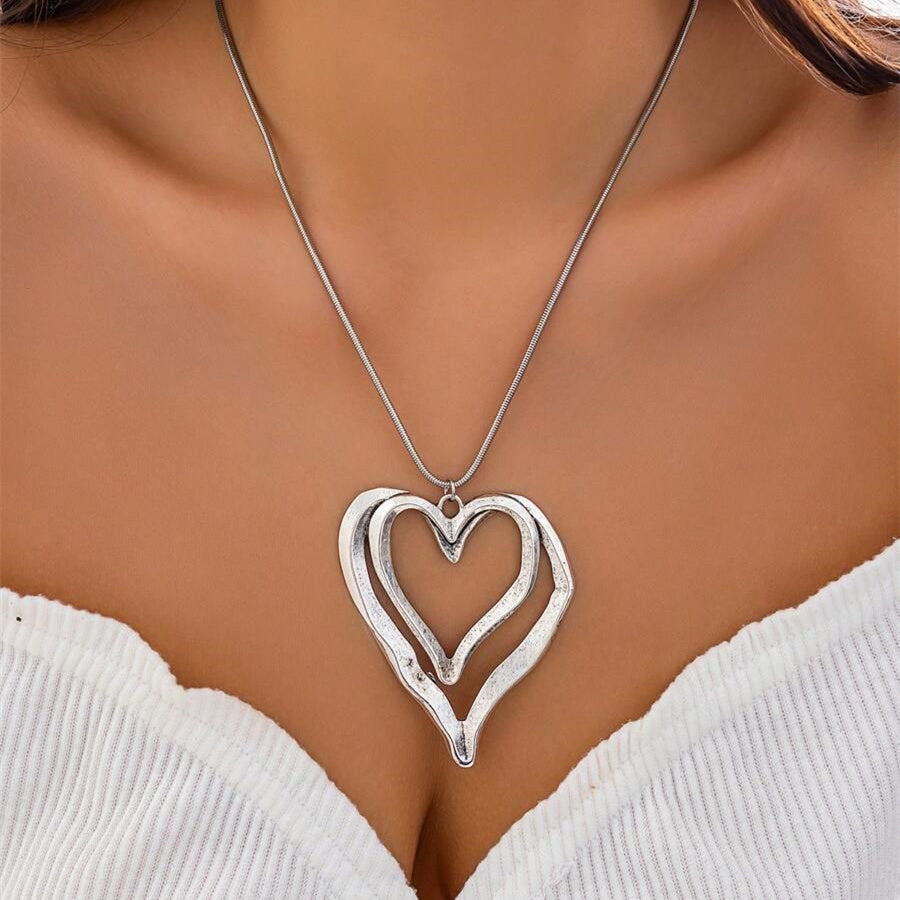 Simple Style Classic Style Heart Shape Zinc Alloy Women's Pendant Necklace