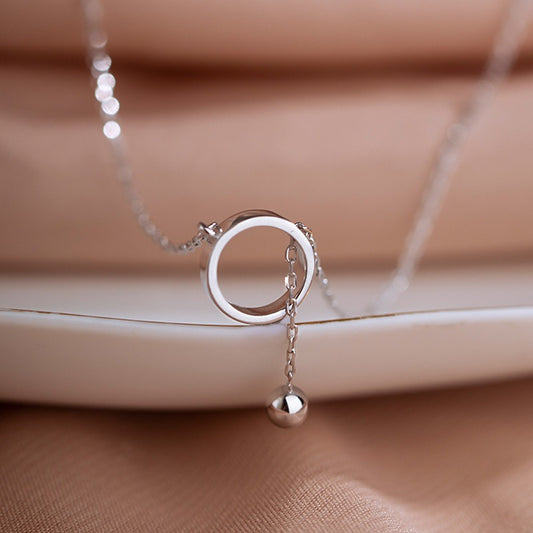 Sterling Silver White Gold Plated Casual Modern Style Plating Solid Color Pendant Necklace