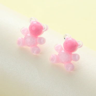 1 Pair Cute Bear Resin Ear Studs