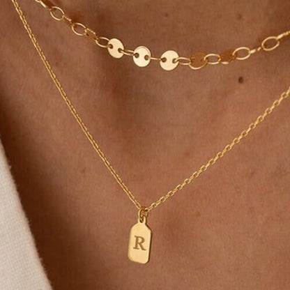 Stainless Steel Copper 14K Gold Plated Casual Classic Style Plating Letter Layered Necklaces