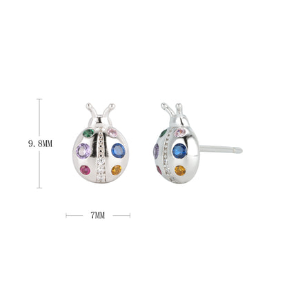 1 Pair Simple Style Beetles Plating Inlay Sterling Silver Zircon White Gold Plated Gold Plated Ear Studs