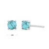 1 Pair Simple Style Round Sterling Silver Plating Inlay Moonstone Turquoise Agate White Gold Plated Gold Plated Ear Studs