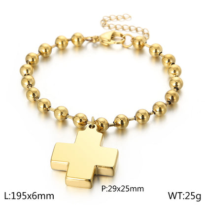 Ig Style Casual Cross Titanium Steel Plating Bracelets Necklace