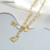 Wholesale Casual Simple Style Classic Style Heart Shape Stainless Steel Plating 18k Gold Plated Bracelets Necklace