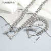 Wholesale Casual Simple Style Classic Style Heart Shape Stainless Steel Plating 18k Gold Plated Bracelets Necklace