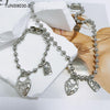 Wholesale Casual Simple Style Classic Style Heart Shape Stainless Steel Plating 18k Gold Plated Bracelets Necklace