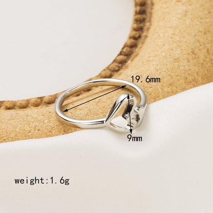 Wholesale IG Style Simple Style Heart Shape Solid Color Snake Copper 18K Gold Plated Open Rings