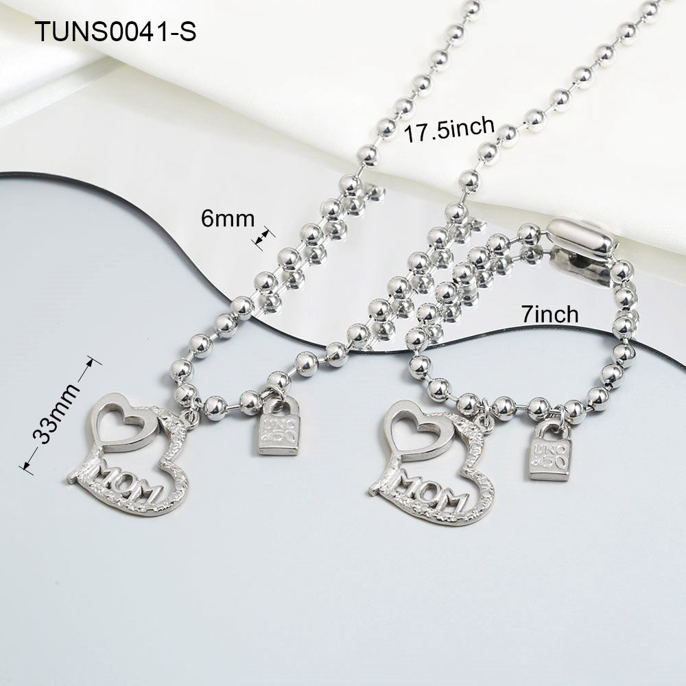 Wholesale Casual Simple Style Classic Style Heart Shape Stainless Steel Plating 18k Gold Plated Bracelets Necklace