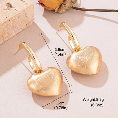 1 Pair Romantic Simple Style Heart Shape Alloy Drop Earrings