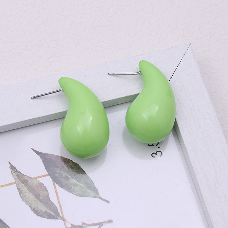 1 Pair Simple Style Water Droplets Spray Paint Arylic Ear Studs