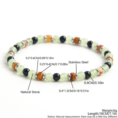 IG Style Simple Style Round 304 Stainless Steel Natural Stone Beaded Women's Bracelets