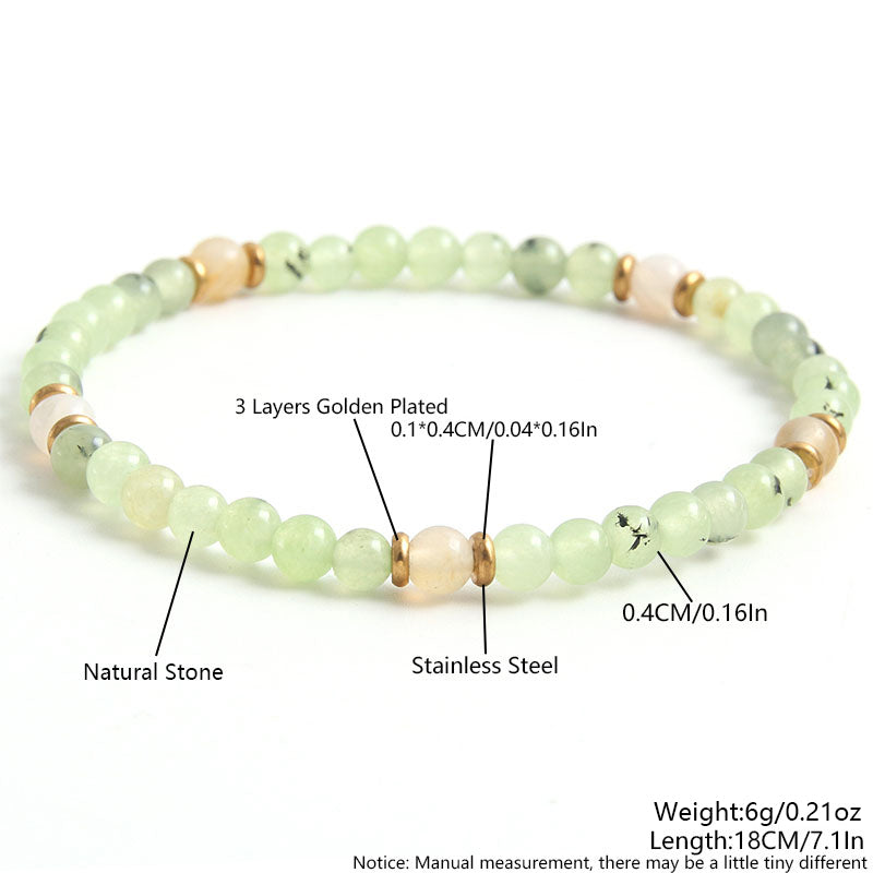 IG Style Simple Style Round 304 Stainless Steel Natural Stone Beaded Women's Bracelets