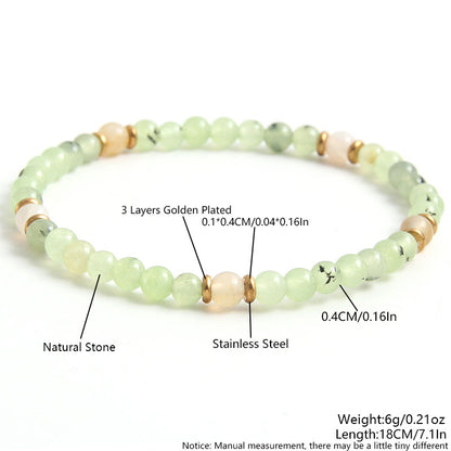 IG Style Simple Style Round 304 Stainless Steel Natural Stone Beaded Women's Bracelets