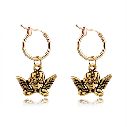 Fashion Jewelry Cupid Earrings Alloy Angel Earrings Small Hoop Earrings Wholesale