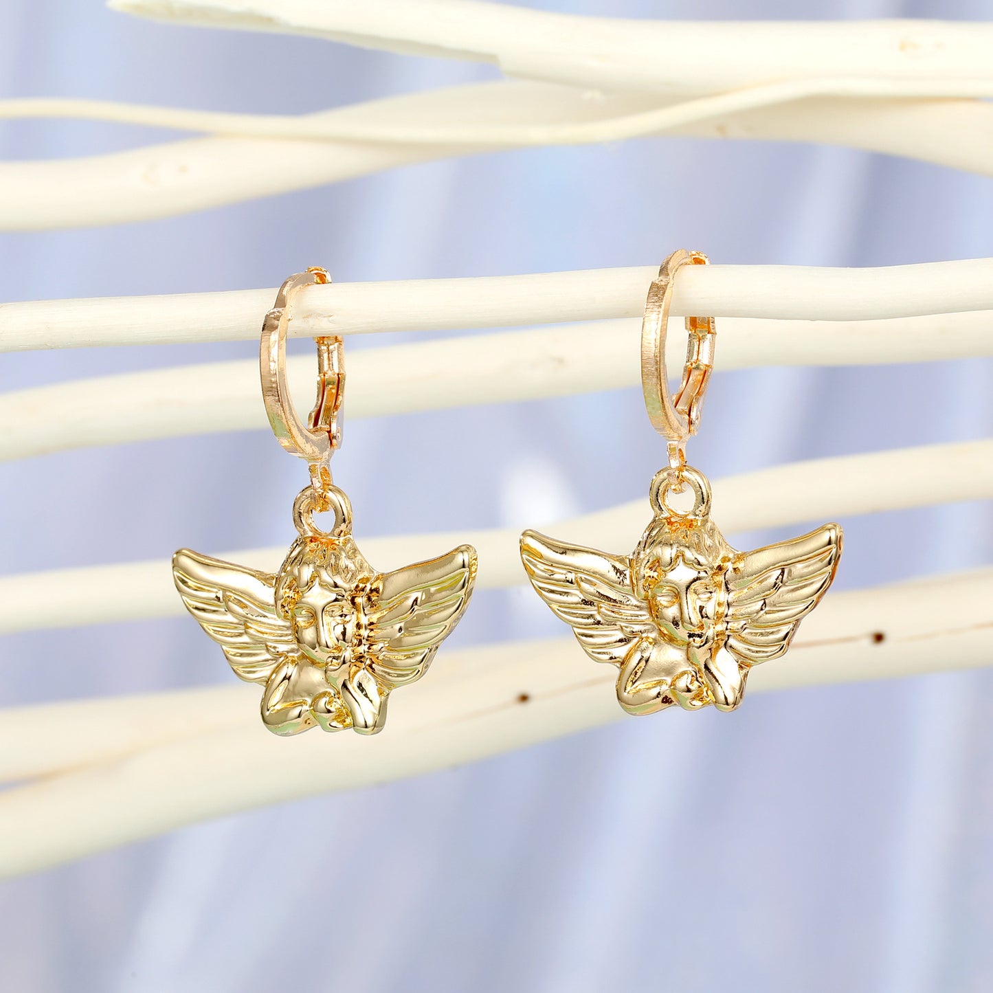 Fashion Jewelry Cupid Earrings Alloy Angel Earrings Small Hoop Earrings Wholesale