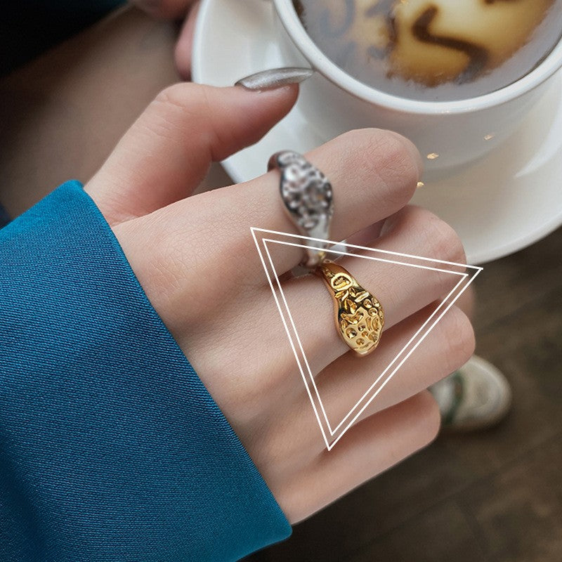 Simple Open Fashion Geometric Irregular Ring