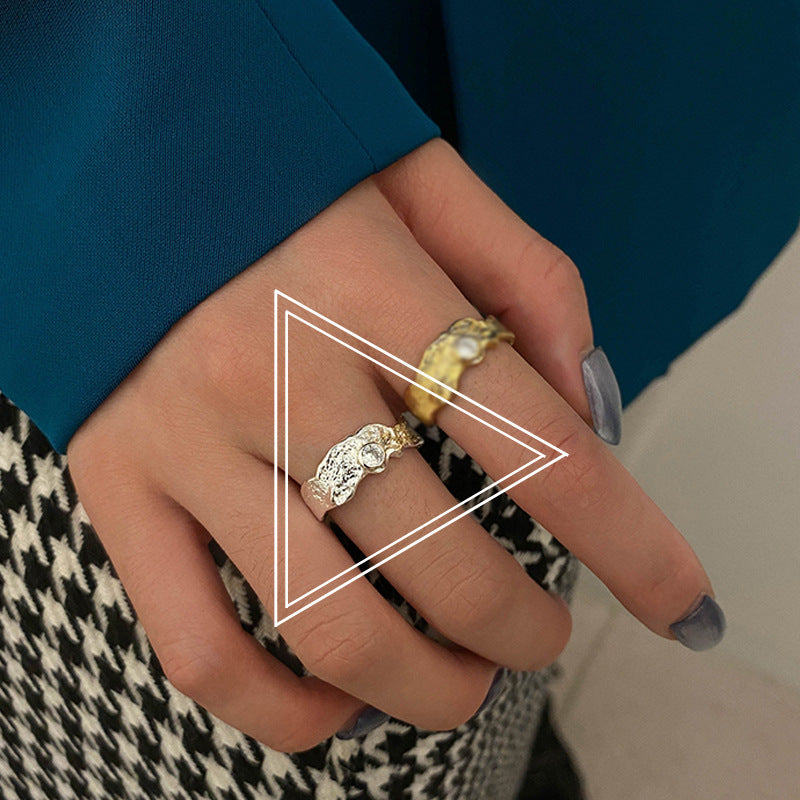 Simple Open Fashion Geometric Irregular Ring