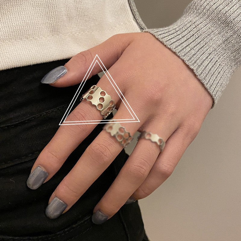 Simple Open Fashion Geometric Irregular Ring