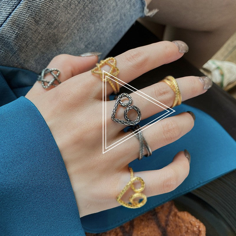 Simple Open Fashion Geometric Irregular Ring