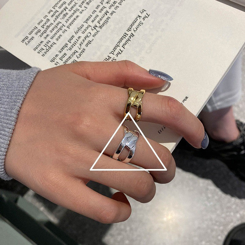 Simple Open Fashion Geometric Irregular Ring