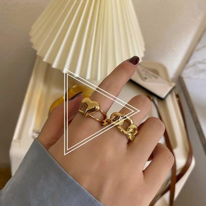 Simple Open Fashion Geometric Irregular Ring