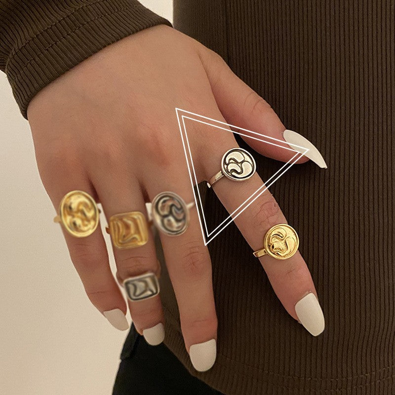 Simple Open Fashion Geometric Irregular Ring