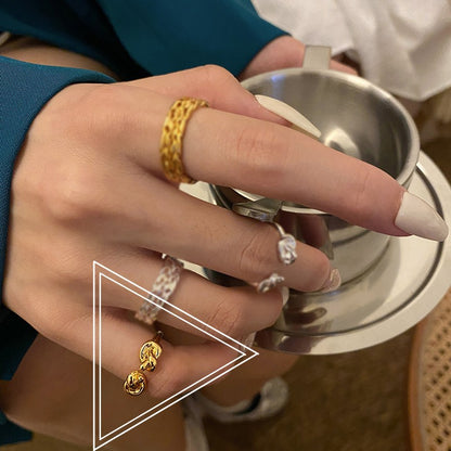 Simple Open Fashion Geometric Irregular Ring