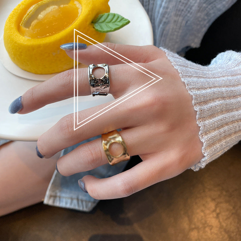 Simple Open Fashion Geometric Irregular Ring