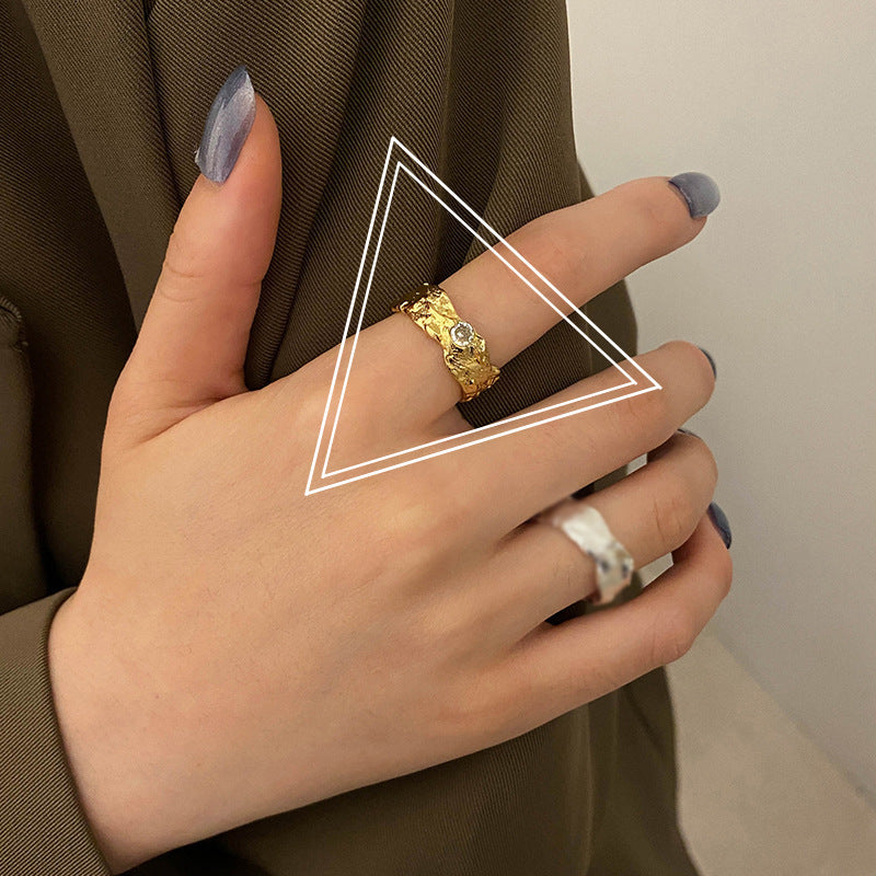 Simple Open Fashion Geometric Irregular Ring