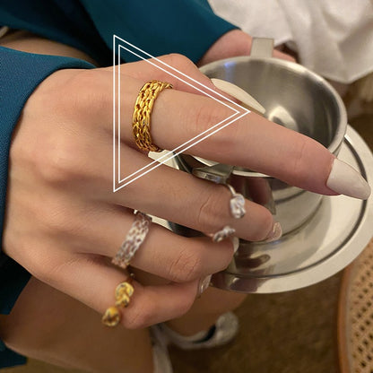 Simple Open Fashion Geometric Irregular Ring