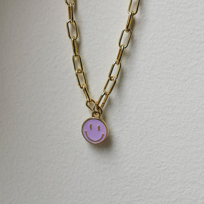 Fashion Smiley Face Beaded Alloy Enamel Necklace