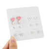 Simple Style Heart Shape Bow Knot Snowflake Alloy Plating Inlay Rhinestones Women's Ear Studs 1 Set
