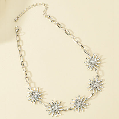 1 Piece Exaggerated Sun Smiley Face Alloy Plating Women's Necklace