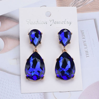 1 Pair Classic Style Water Droplets Irregular Plating Inlay Metal Artificial Gemstones Ear Studs