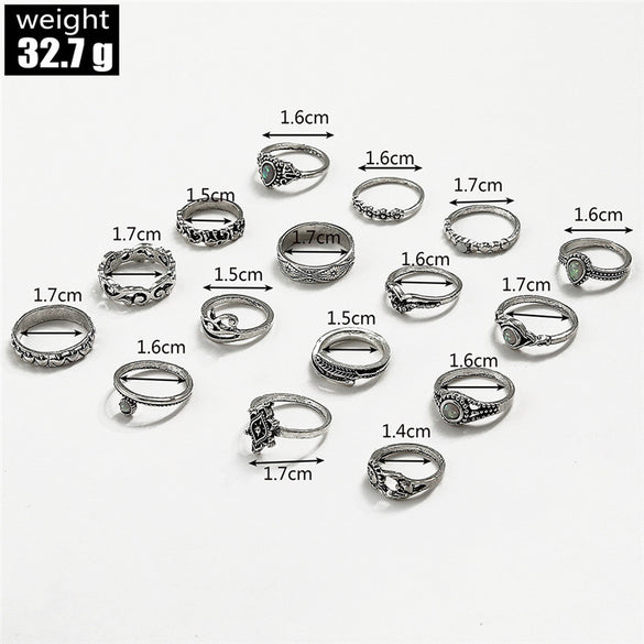 Casual Retro Punk Animal Plant Alloy Plating Inlay Carving Artificial Diamond Opal Obsidian Gold Plated Silver Plated Women's Open Ring Rings