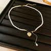 Glam Retro Heart Shape Bow Knot Imitation Pearl Beaded Plating Inlay Rhinestones Women's Layered Necklaces