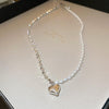 Glam Retro Heart Shape Bow Knot Imitation Pearl Beaded Plating Inlay Rhinestones Women's Layered Necklaces