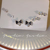 Cute Star Heart Shape Bow Knot Copper Plating Inlay Zircon Hoop Earrings Ear Studs 1 Set