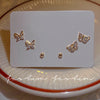 Cute Star Heart Shape Bow Knot Copper Plating Inlay Zircon Hoop Earrings Ear Studs 1 Set