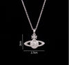 Sweet Planet Flower Bow Knot Copper Zircon Pendant Necklace In Bulk