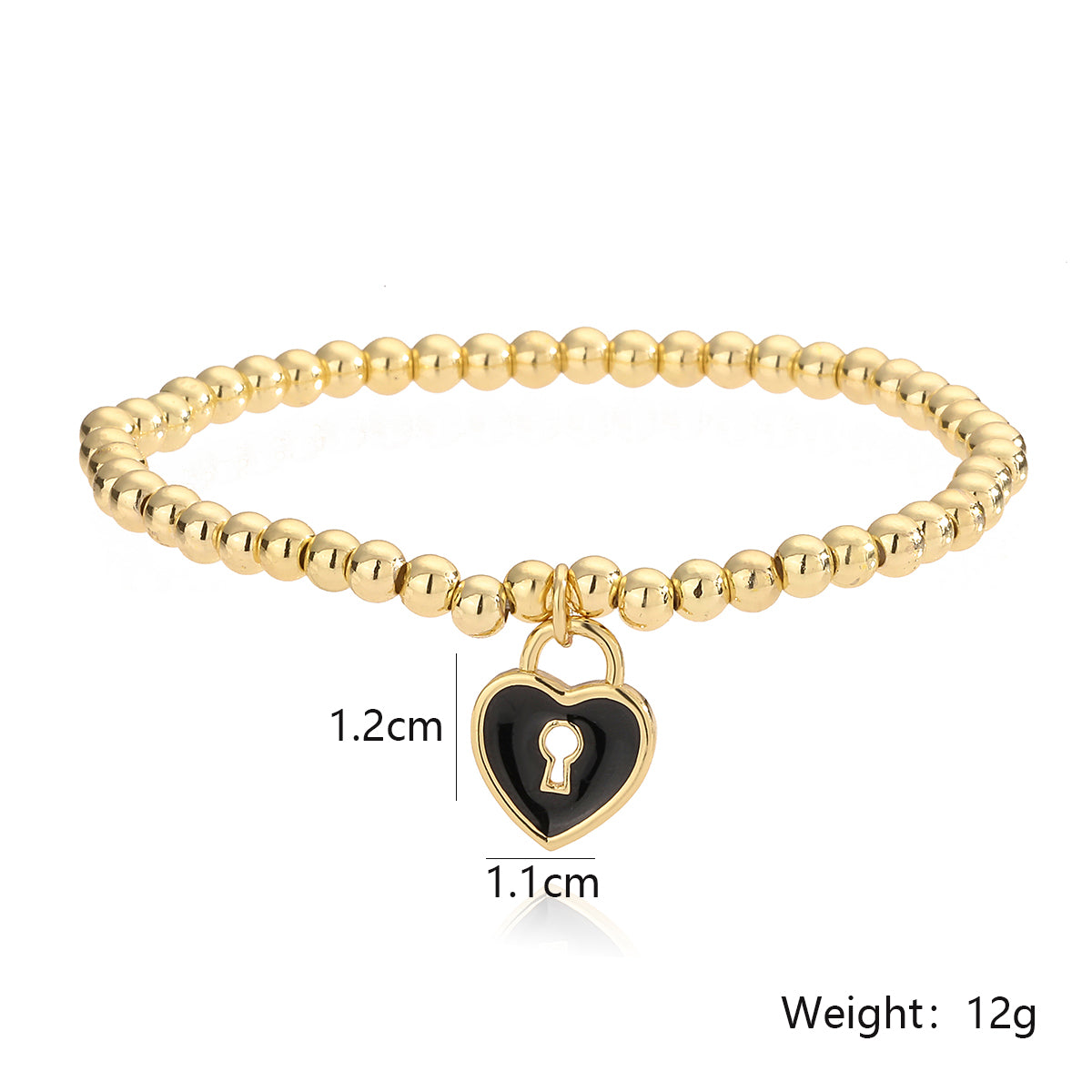 Simple Style Heart Shape Copper Enamel Plating 18k Gold Plated Bracelets