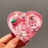 Cartoon Style Rabbit Heart Shape Plastic Resin Girl's Rings