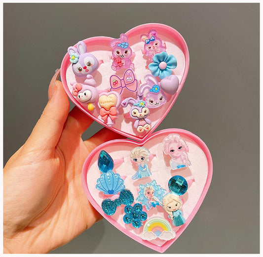 Cartoon Style Rabbit Heart Shape Plastic Resin Girl's Rings