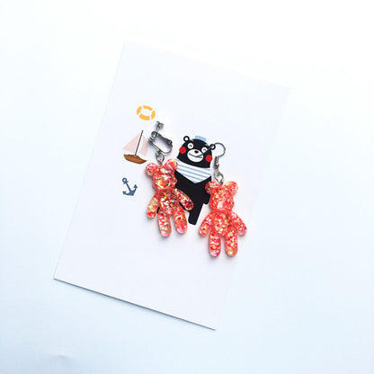 1 Pair Cartoon Style Bear Resin Women's Drop Earrings