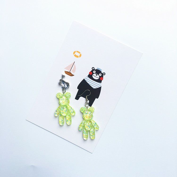 1 Pair Cartoon Style Bear Resin Women's Drop Earrings