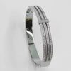 Simple Style Streetwear Geometric Titanium Steel Plating Inlay Zircon Bangle